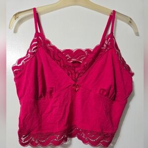 RED Lace Trim BRALETTE/CAMI